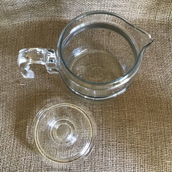 Vintage Pyrex 4 to 6 cup, Clear Glass Coffee Pot 7754 with Lid - Picture 3 of 3